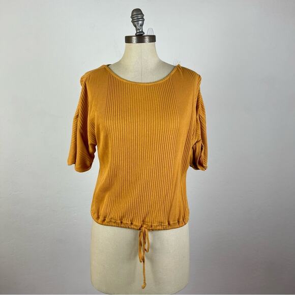 Free People Beach Mustard Ribbed Top - Picture 1 of 7